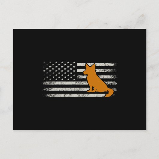 Duitse herder VS-vlag Briefkaart (Voorkant)