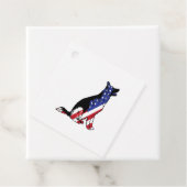 Duitse herder VS vlag patriottische hond Bedankjes Labels (In situ)