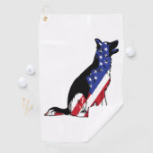 Duitse herder VS vlag patriottische hond Golfhanddoek (Insitu)