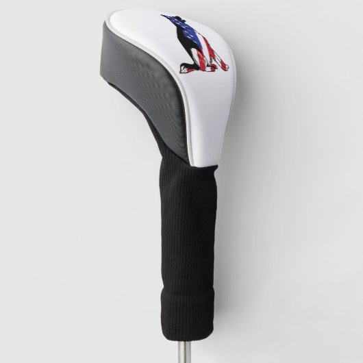 Duitse herder VS vlag patriottische hond Golfheadcover (Schuin)