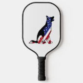 Duitse herder VS vlag patriottische hond Pickleball Paddle (Voorkant)