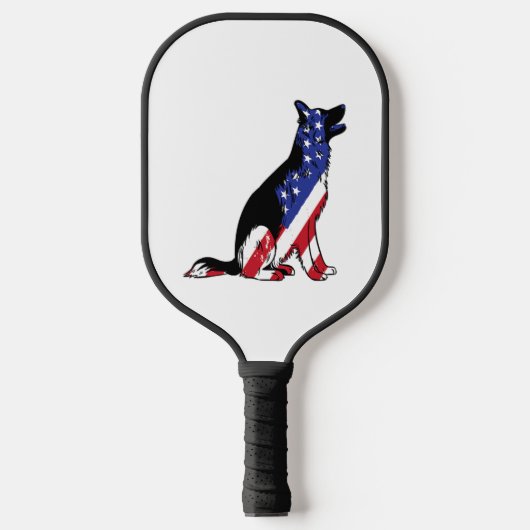 Duitse herder VS vlag patriottische hond Pickleball Paddle (Voorkant)