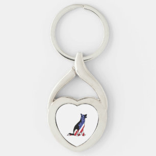 Duitse herder VS vlag patriottische hond Sleutelhanger
