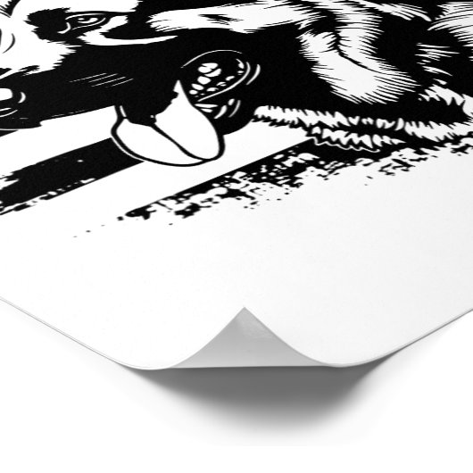 Duitse herder VS vlag Zonnebril Patriottische 4e v Poster (Hoek)