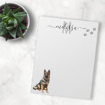 Duitse Herder Waterverf Monogram Gepersonaliseerd Notitieblok<br><div class="desc">Dit ontwerp kan op het gebied worden gepersonaliseerd dat door de foto en/of tekst te veranderen wordt verstrekt. Of het kan worden aangepast door te klikken deze Sjabloon personaliseert en dan de klik te kiezen om verdere optie aan te passen en de kleur van de achtergrond te schrappen of te...</div>