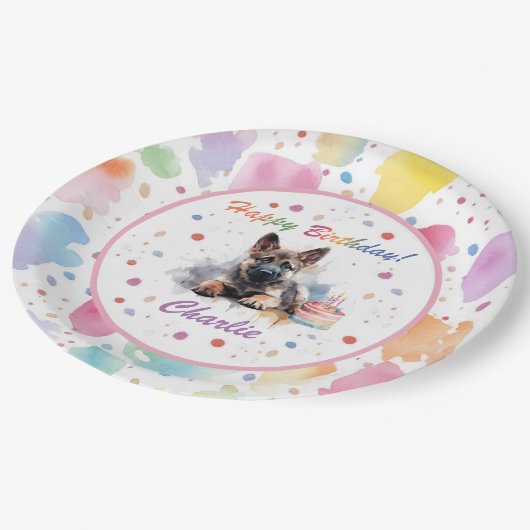 Duitse Herder Waterverf Papier Bord (Gekanteld)