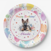 Duitse Herder Waterverf Papier Bord (Voorkant)