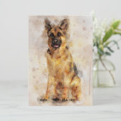 Duitse herder Waterverf portret 03 Bedankkaart (Staand voorkant)