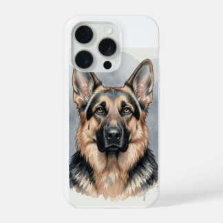 Duitse Herder Waterverf Portret iPhone 15 Pro Case