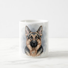 Duitse Herder Waterverf Portret Koffiemok