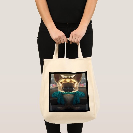 Duitse herder weerspiegelde vervorming tote bag (Voorkant (product))