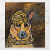 Duitse Herder        Wijn Etiket (Enkel label)