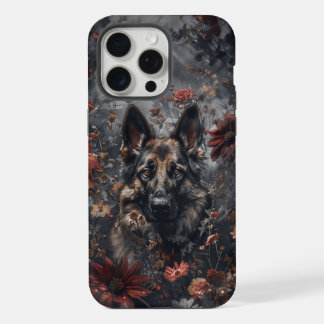 Duitse Herder & Wilde Bloemen iPhone 15 Pro Max Case