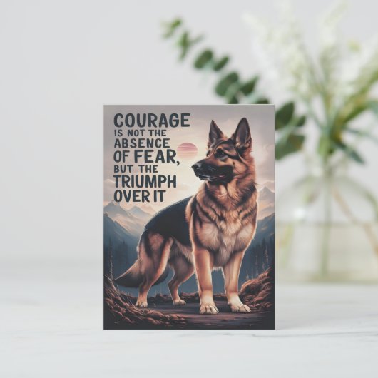 duitse herder wint van angst briefkaart (Staand voorkant)