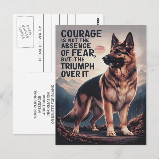 duitse herder wint van angst briefkaart (Voorkant / Achterkant)