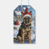 Duitse herder Winter Wonderland Christmas Joy Cadeaulabel (Achterkant)