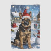 Duitse herder Winter Wonderland Christmas Joy Golfhanddoek (Voorkant)
