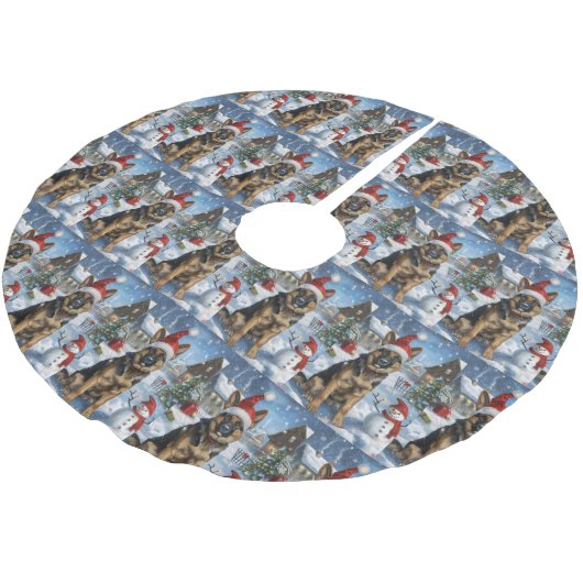 Duitse herder Winter Wonderland Christmas Joy Kerstboom Rok (Gekanteld)