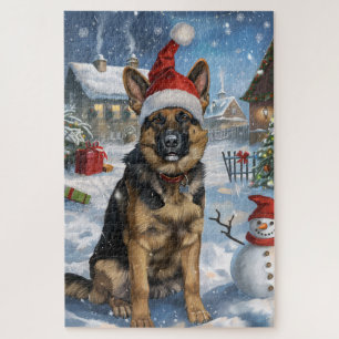 Duitse herder Winter Wonderland Christmas Joy Legpuzzel