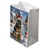 Duitse herder Winter Wonderland Christmas Joy Medium Cadeauzakje (Voorkant Gekanteld)