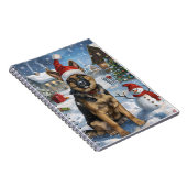Duitse herder Winter Wonderland Christmas Joy Notitieboek (Rechterzijde)