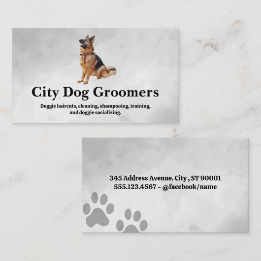 Duitse herder zitten | Hond Visitekaartje (Voorkant / Achterkant)