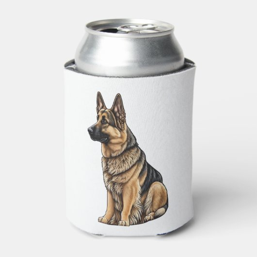 Duitse Herder Zittend Blikjeskoeler (Blikje Voorkant)