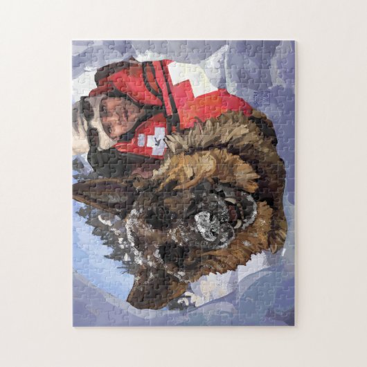 Duitse Herder Zoek- en Reddingsoperatie in de Snee Legpuzzel (Verticaal)