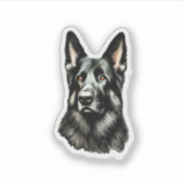 Duitse herder zwart en bruin sticker (Voorkant)