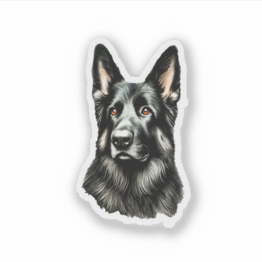 Duitse herder zwart en bruin sticker (Voorkant)