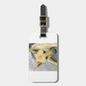 Duitse-herder-zwart en crème bagagelabel (Voorkant verticaal)