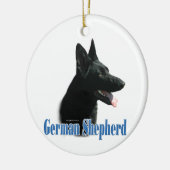 Duitse Herder (zwart) Naam Keramisch Ornament (Links)