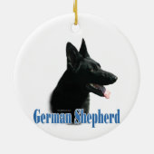 Duitse Herder (zwart) Naam Keramisch Ornament (Achterkant)