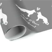 Duitse herderds bruiloft met aangepaste tekst cadeaupapier (Rol Hoek)