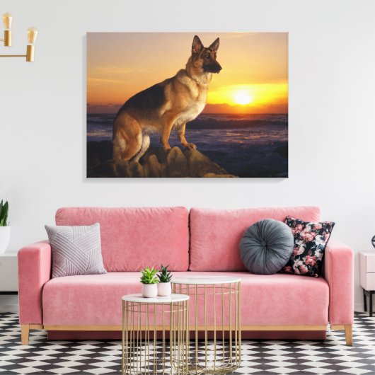 Duitse herderhond canvas afdruk (Insitu (Woonkamer))