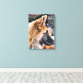 DUITSE HERDERHOND CANVAS AFDRUK (Insitu (Houten vloer))