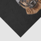 Duitse herderhond , fietser in motorrijwiel helmet tissuepapier (Detail)