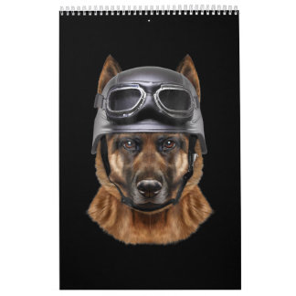 duitse herderhond helmet gift voor motorrijder kalender