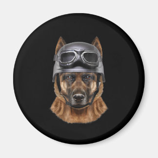 duitse herderhond helmet gift voor motorrijder magneet