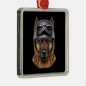duitse herderhond helmet gift voor motorrijder metalen ornament (Rechts)