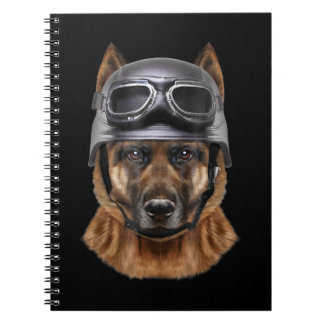 duitse herderhond helmet gift voor motorrijder notitieboek