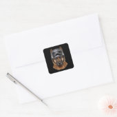 duitse herderhond helmet gift voor motorrijder vierkante sticker (Envelop)