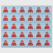 Duitse herderhond in auto met kerstman cadeaupapier (Vlak)