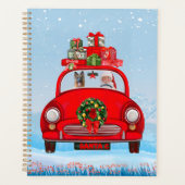 Duitse herderhond in auto met kerstman planner (Voorkant)