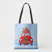 Duitse herderhond in auto met kerstman tote bag (Voorkant)