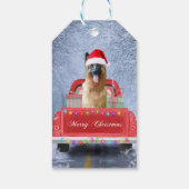 Duitse herderhond in sneeuw met Kerstmis Cadeaulabel (Achterkant)