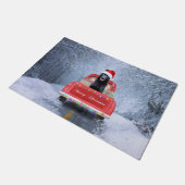 Duitse herderhond in sneeuw met Kerstmis Deurmat (Schuin)