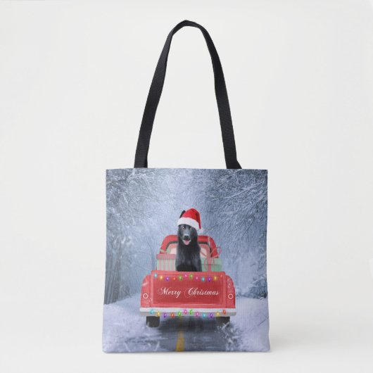 Duitse herderhond in sneeuw met Kerstmis Tote Bag (Voorkant)