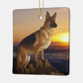 Duitse herderhond keramisch ornament (Links)