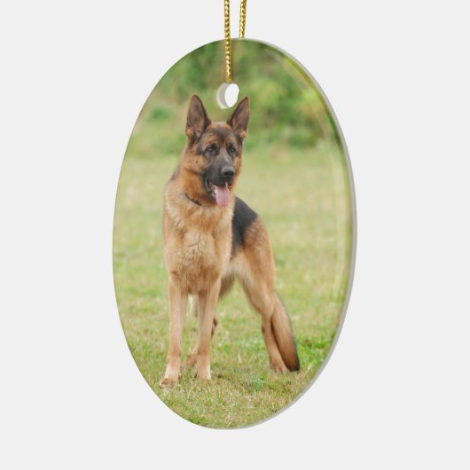 Duitse herderhond keramisch ornament (Links)